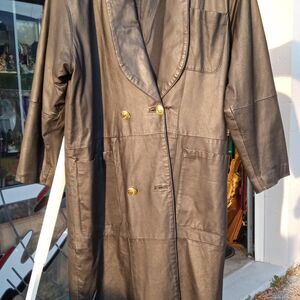Atlantic Beach Leather Coat Works Ladies Medium Trench Coat